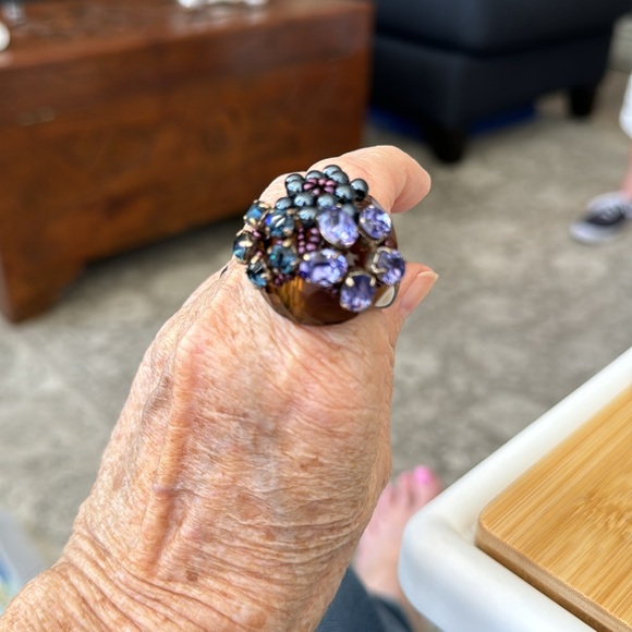 Anthropology semi precious stone cocktail ring - Picture 3 of 4